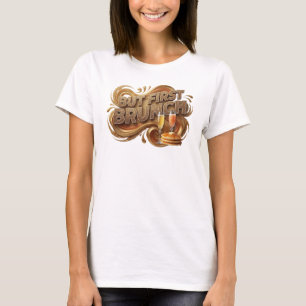 Vibrante camiseta naranja PERO PRIMERO BRUNCH pers