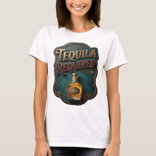 Vibrante Camiseta Requiere Tequila de Oro