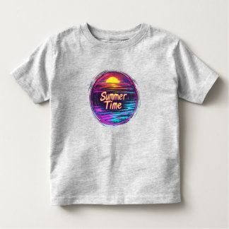 Vibrante camiseta retro "Verano Tiempo" Sunset