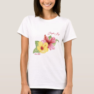 Vibrante camiseta tropical hibiscus flor