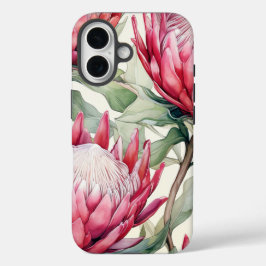Vibrante Cerise Protea Apple iPhone 16 Funda duro