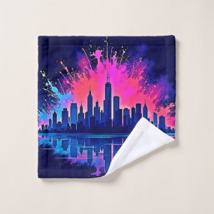 Vibrante Cityscape Splash Art