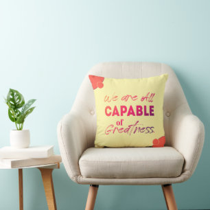 Vibrante Cojín decorativo de citas motivacionales