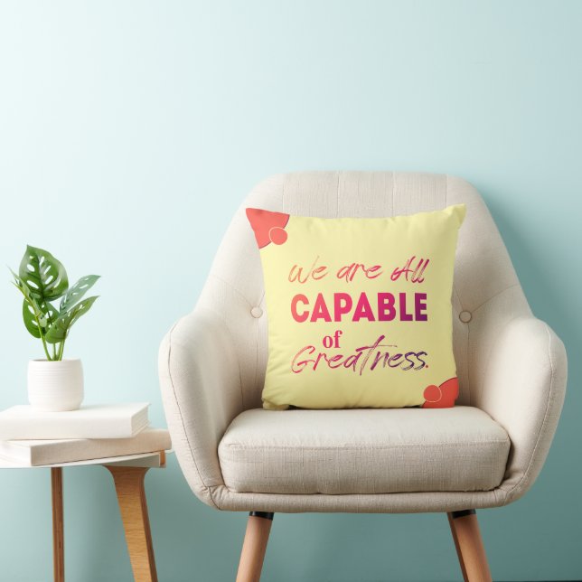 Vibrante Cojín decorativo de citas motivacionales (Silla)