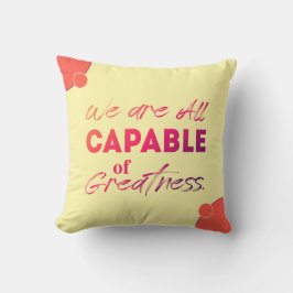 Vibrante Cojín decorativo de citas motivacionales