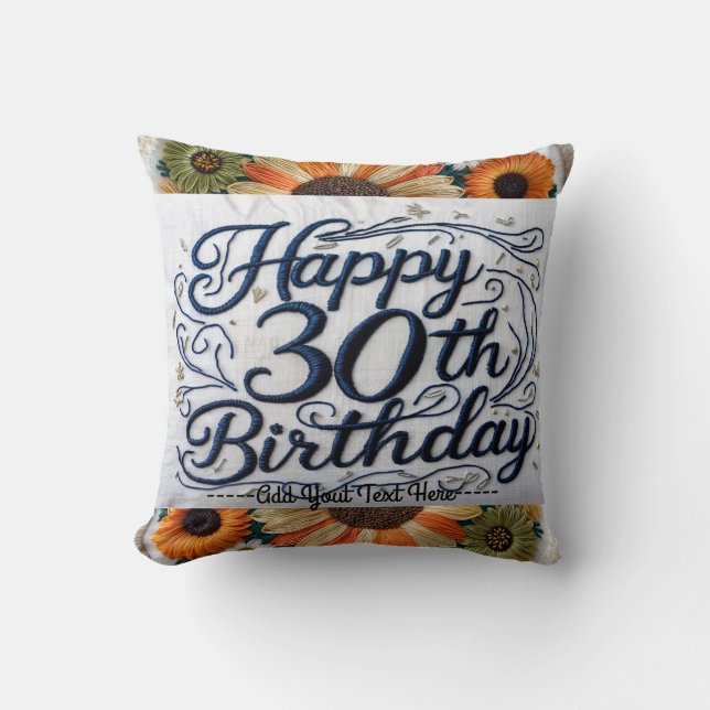 Vibrante Cojín decorativo por un especial cumpleañ (Anverso)