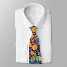 Vibrante corbata masculina: Círculos artísticos