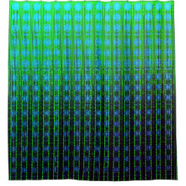 Vibrante Cortina de ducha de patrón digital verde 