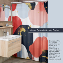 Vibrante cortina de ducha en cascada