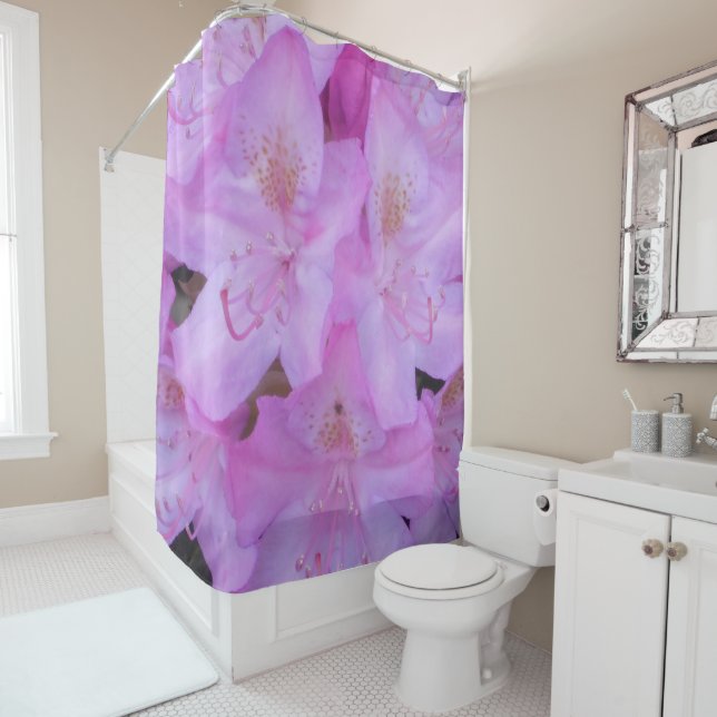 Vibrante Cortina De Ducha Floral Rosa (In situ)