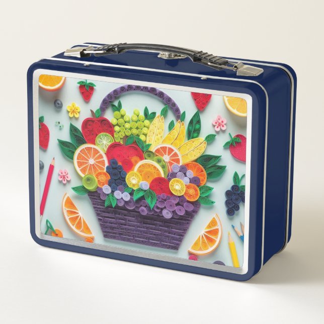 Vibrante diseño de la cesta de frutas (Reverso)