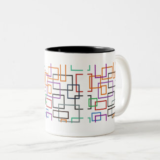Vibrante diseño geométrico de taza con audaces, co