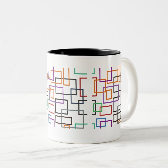 Vibrante diseño geométrico de taza con audaces, co (Anverso derecho)