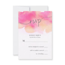 Vibrante Dreams Wedding RSVP Card / Peach