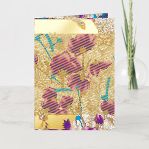 Vibrante estampado floral con púrpura y azul f