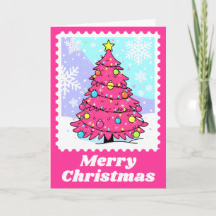 Vibrante Estampilla de reposo de árbol de Navidad 