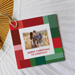 Vibrante etiqueta de Navidad con bloque de color g
