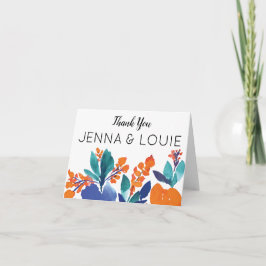 Vibrante Floral Bloom Tarjeta de agradecimiento