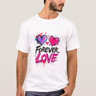 Vibrante graffiti Heart Design Camiseta básica mas