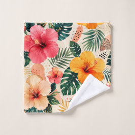 Vibrante Hibisco Tropical Patrón Floral Sin Costur