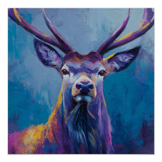 Vibrante Highland Stag Wall Art - Stag Poster (Anverso)