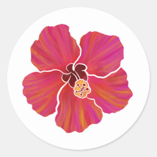 Vibrante hoja de Pegatinas de Hibiscus para la pla