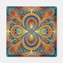 Vibrante imán de arte fractal