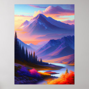 Vibrante impresión de pintura digital en el paisaj