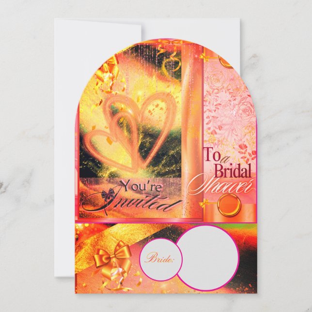 Vibrante invitación a bañarse con una novia dorada (Anverso)