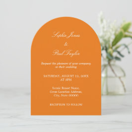 Vibrante invitación a la boda de arco Naranja