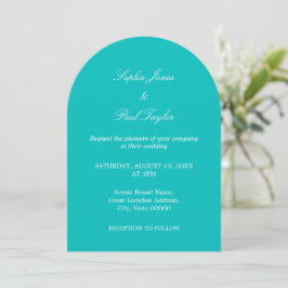 Vibrante invitación a la boda del Arco Aqua