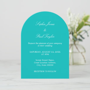 Vibrante invitación a la boda del Arco Aqua