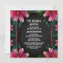 Vibrante invitación a la boda floral