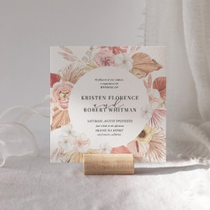 Vibrante invitación a la boda floral de verano rús