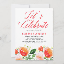 Vibrante Invitación a la ducha de novia en el jard