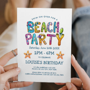 Vibrante Invitación a una fiesta en la playa