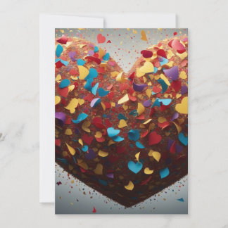Vibrante Love Heart Confetti Gracias Tarjeta