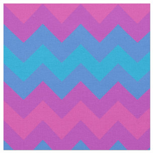 Vibrante Magenta Tela de Chevrons rosa y azul