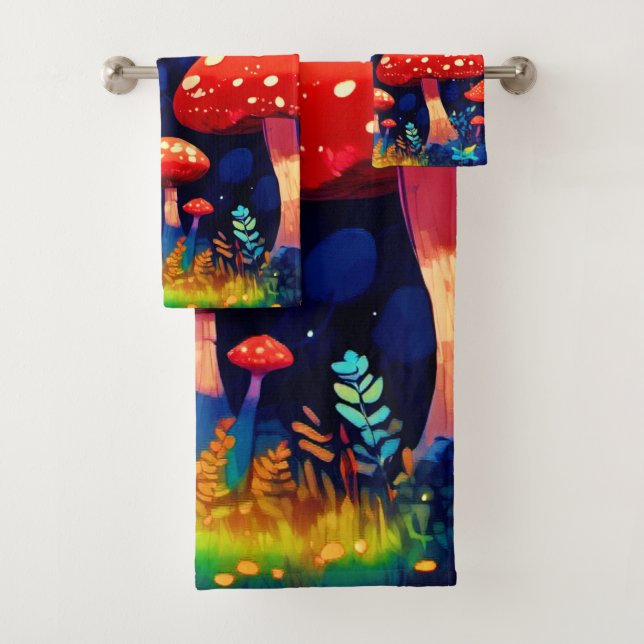 Vibrante Magic Mushroom Forest Art (In situ)