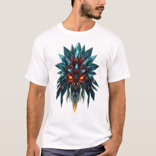 Vibrante máscara tribal arte camiseta
