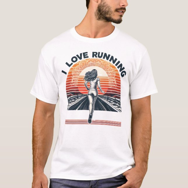 Vibrante me encanta correr camisetas (Anverso)