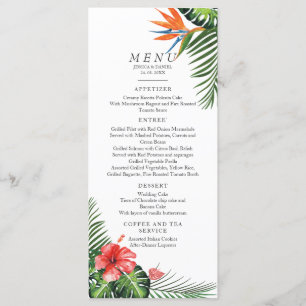 Vibrante menú Boda tropical