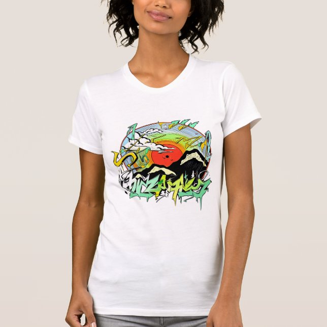Vibrante Montaña Vinyl Graffiti Camiseta (Anverso)