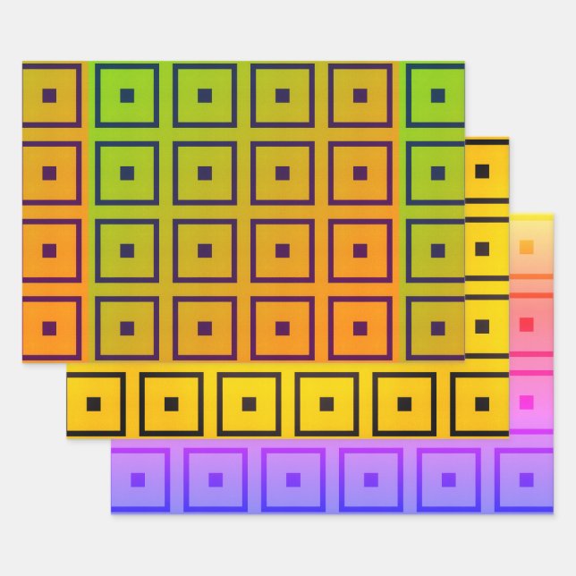 Vibrante multicoEnvoltura de papel de hoja plana d (Set)