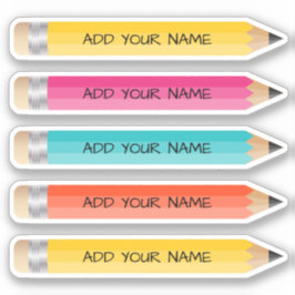 Vibrante Nombre Lápiz Pegatina Personalizado-Vinil