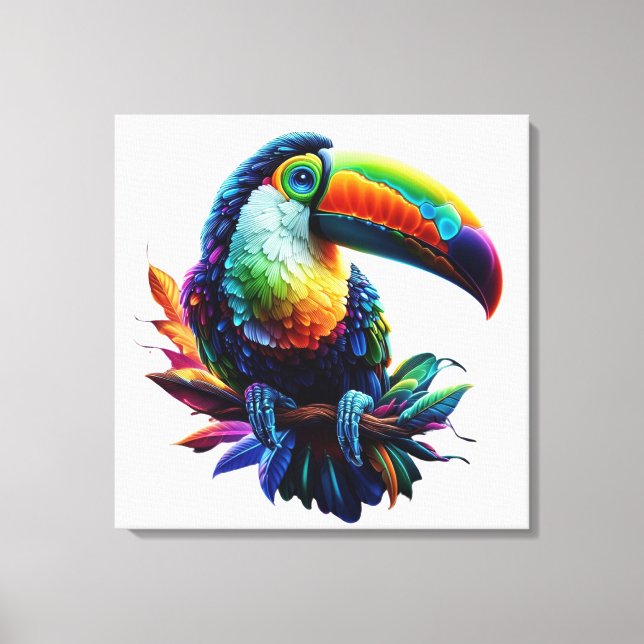 Vibrante pájaro túrquico - Arte natural tropical (Anverso)