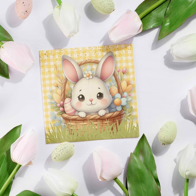 Vibrante pascua feliz en una tarjeta de fondo amar (Vibrant Happy Easter in a Yellow background card)