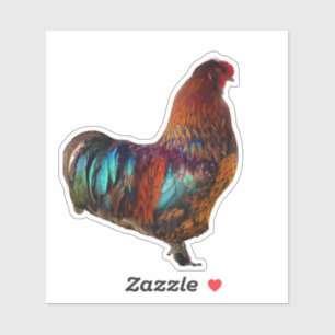 Vibrante Pegatina de gallos - Diseño fresco de gra