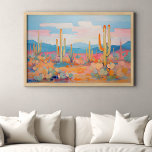 Vibrante pintura Cactus Desierto Arte occidental<br><div class="desc">Trae el espíritu del desierto a tu espacio con este vibrante poster de arte de cactus. Con colores llamativos y encanto occidental,  captura la belleza escarpada de los paisajes desérticos,  lo que lo convierte en un atractivo añadido a cualquier habitación que busque un toque del Lejano Oeste.</div>