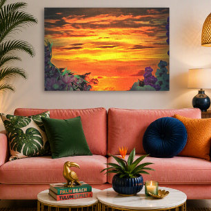 Vibrante Plaza Marina 2584 Atardecer Mexicano Arte